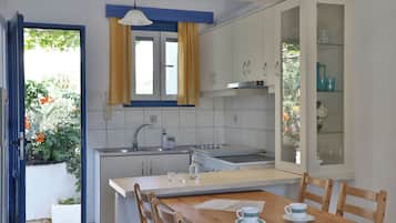 Apartment, 2 Bedrooms, Sea View | Private kitchen | Fridge, stovetop, coffee/tea maker, electric kettle