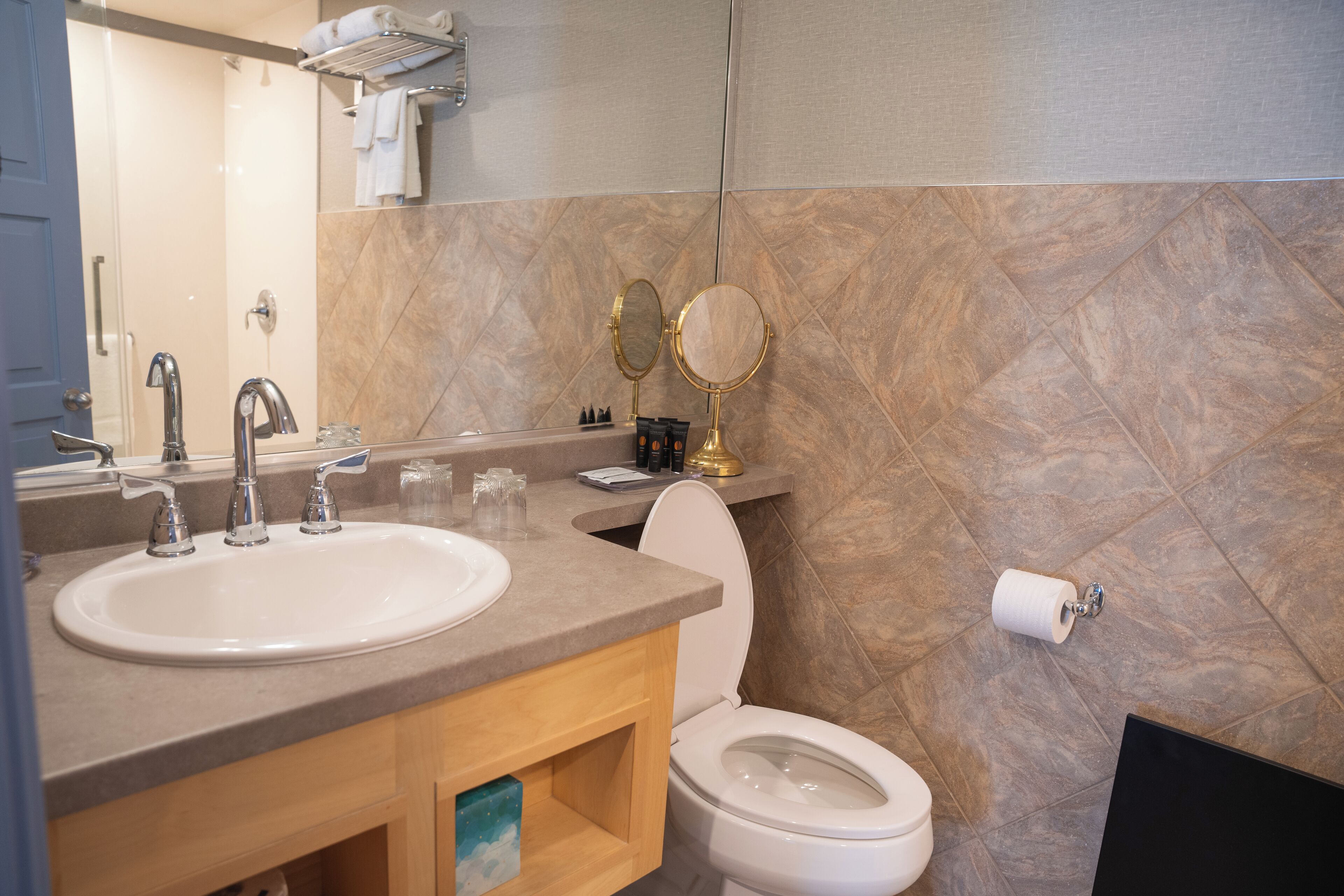 standard bi-level loft (2 singles & sofa bed) | bathroom | shower, free toiletries, towels