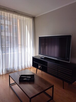 Apartment | Living area | 40-inch flat-screen TV with satellite channels, TV