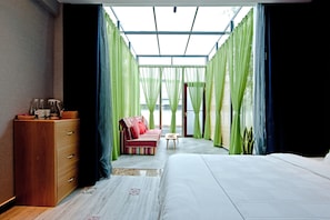 Desk, blackout curtains, iron/ironing board, free WiFi