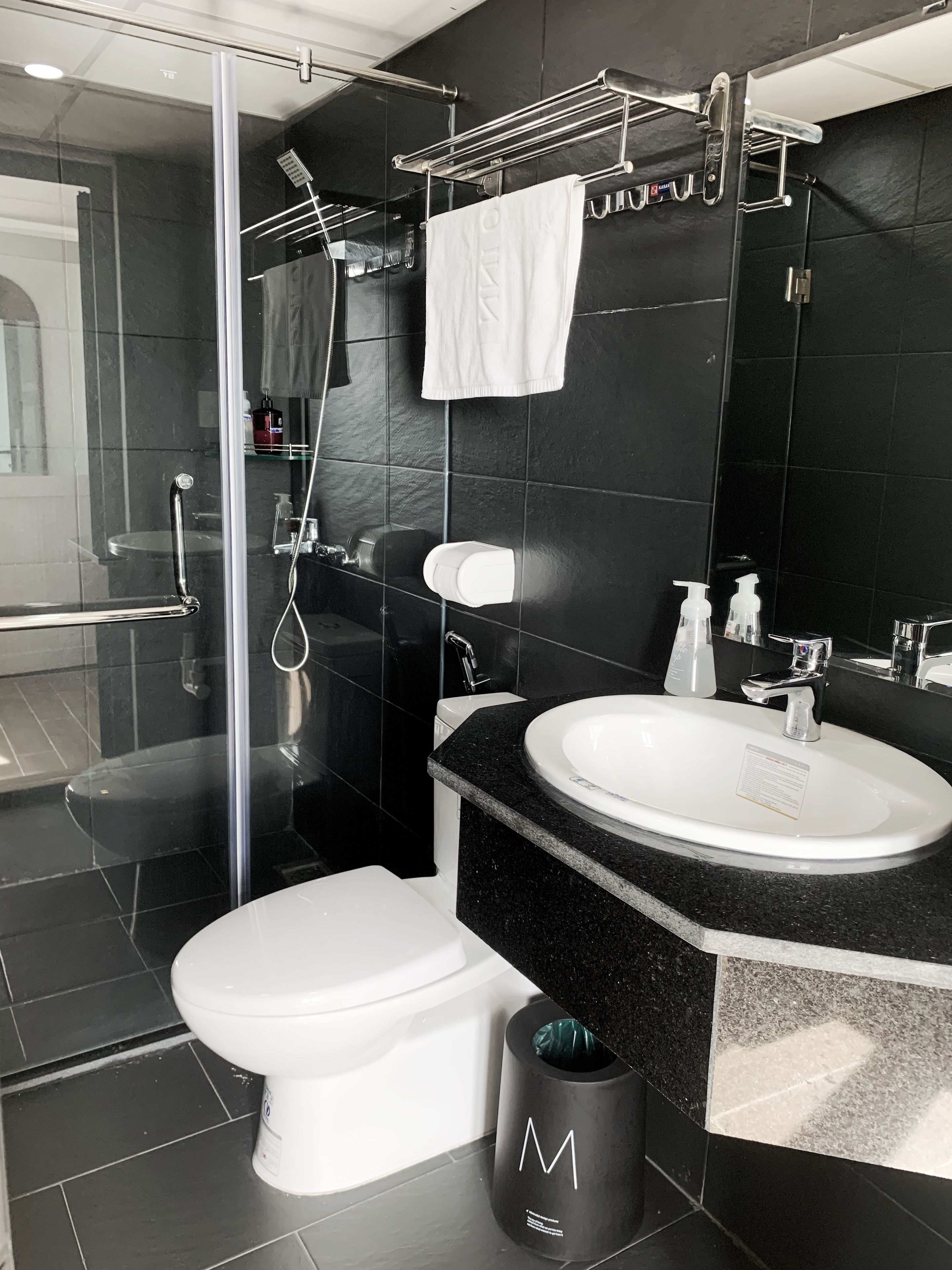 vip cozy room (large room + city view) | bathroom | shower, rainfall showerhead, designer toiletries, hair dryer