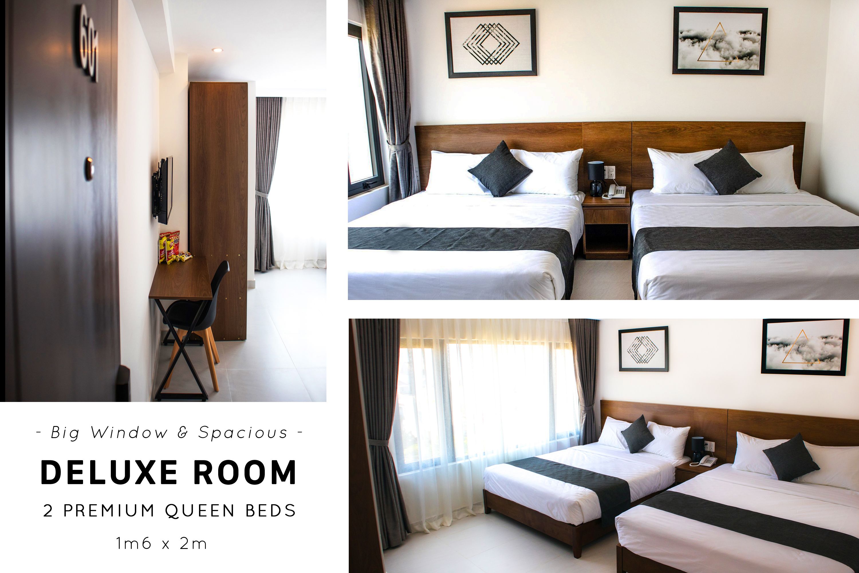 deluxe two queen beds (large room + city view) | minibar, in-room safe, desk, free wifi