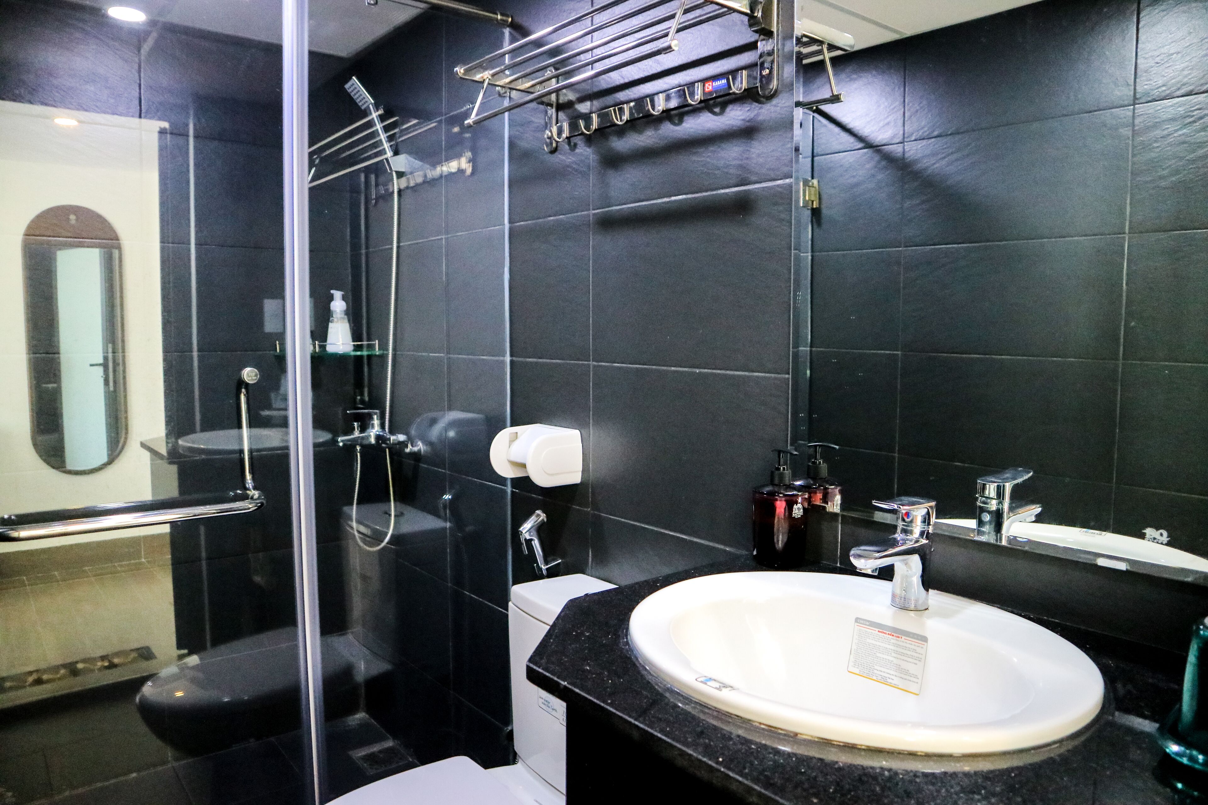 vip cozy room (large room + city view) | bathroom | shower, rainfall showerhead, designer toiletries, hair dryer