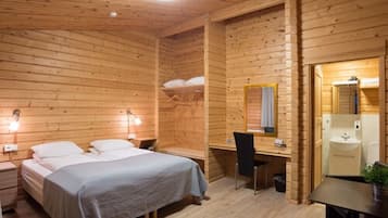 Laptop workspace, free WiFi, bed sheets