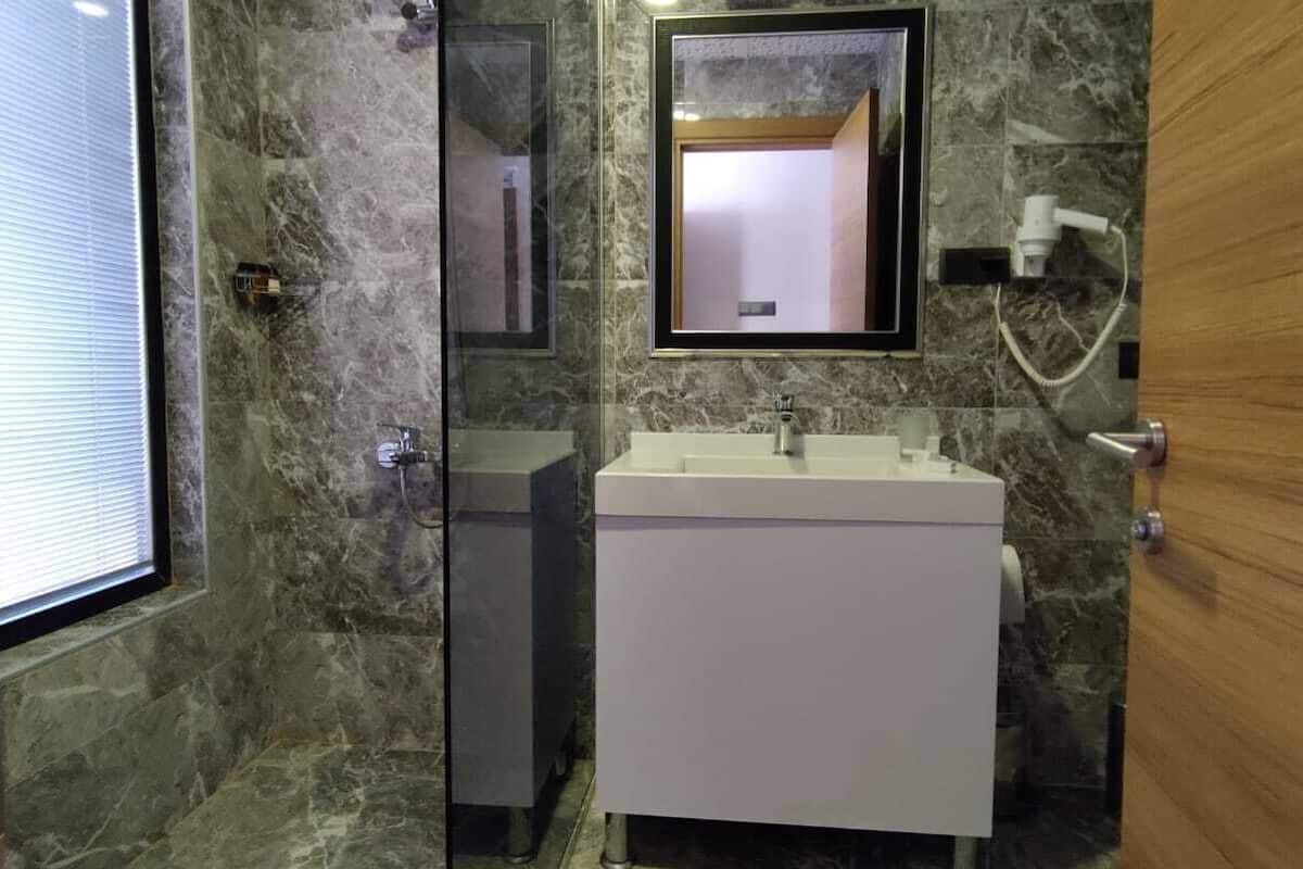 free toiletries, hair dryer, slippers, towels