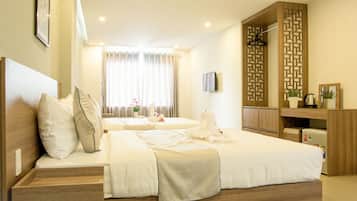 Perhehuone | Minibaari, työpöytä, ilmainen Wi-Fi, vuodevaatteet