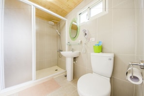 Suite Deluxe (VIP) | Baño | Regadera, amenidades de baño gratuitas, secadora de cabello, pantuflas