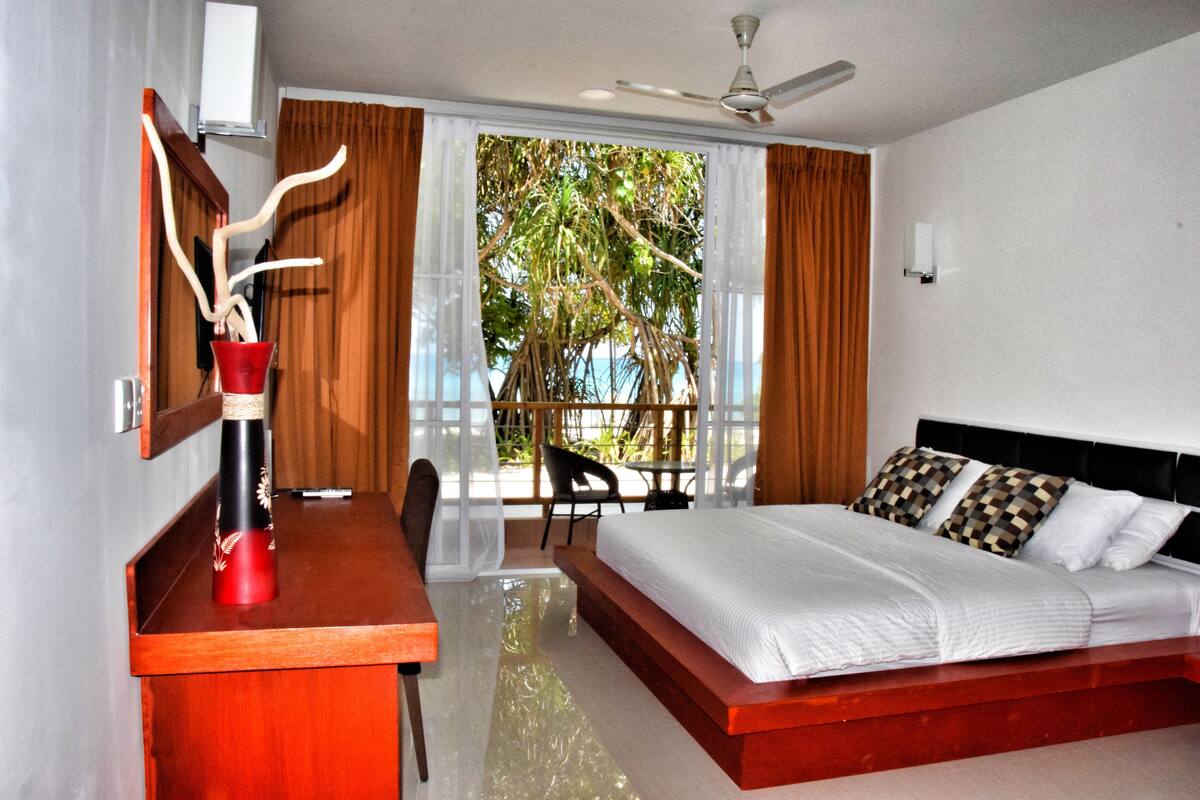 Double Room, Terrace, Beachfront | Premium bedding, minibar, in-room safe, desk