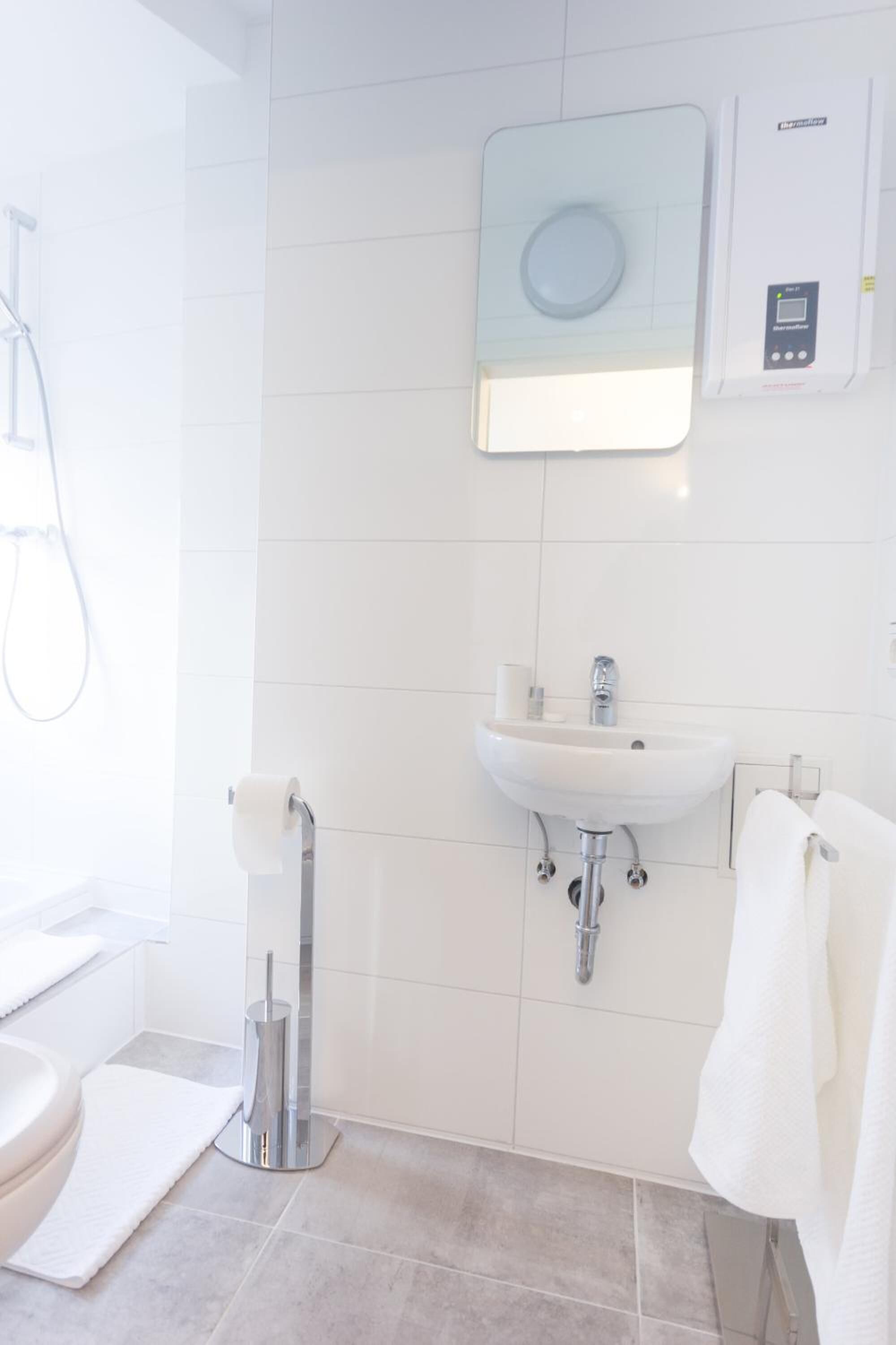 free toiletries, hair dryer, towels