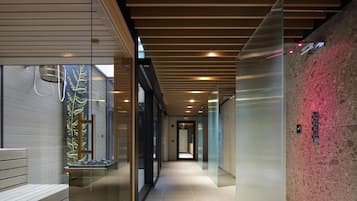 Sauna, hot tub, steam room