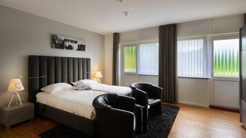 Desk, soundproofing, rollaway beds, free WiFi