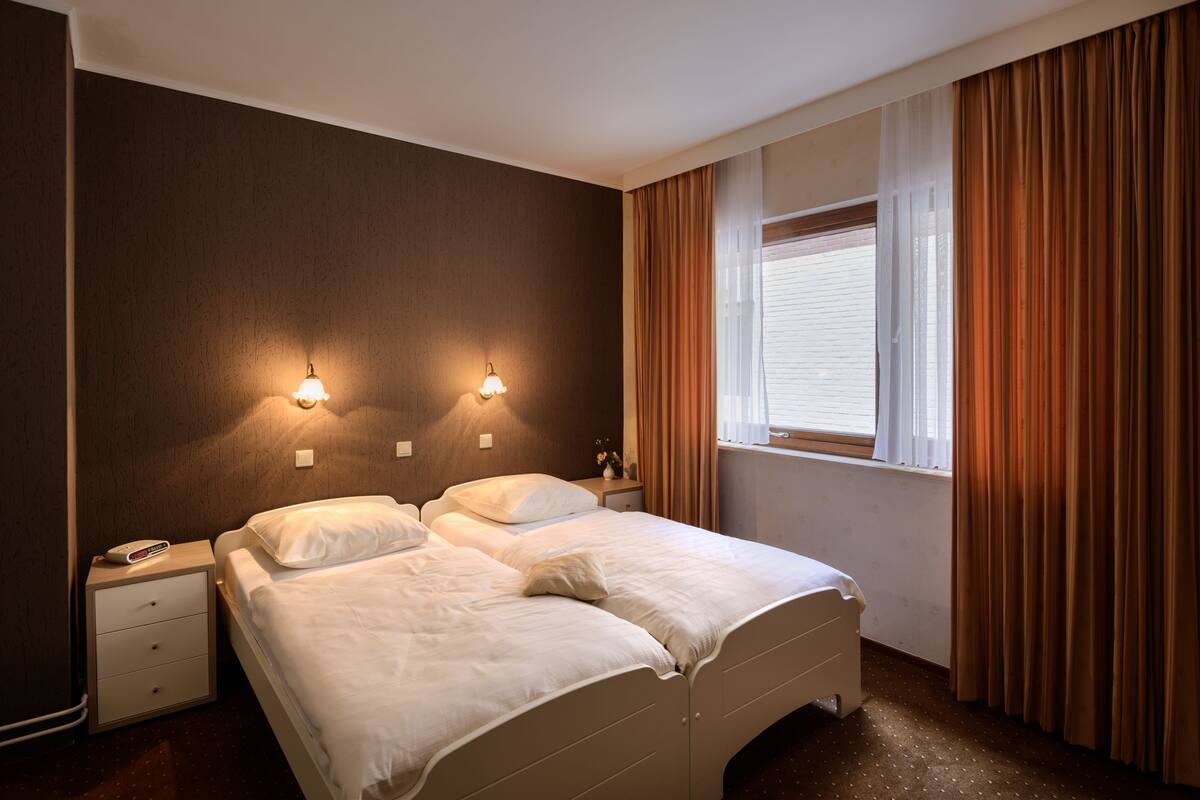 Desk, soundproofing, rollaway beds, free WiFi
