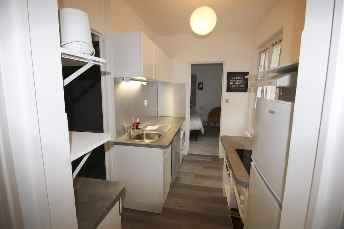 superior apartment, ensuite (appart-hotel t2  (lupin)) | private kitchen | espresso maker, coffee/tea maker, electric kettle, high chair