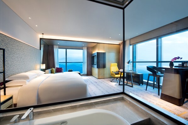 Premium bedding, down duvets, pillow-top beds, in-room safe