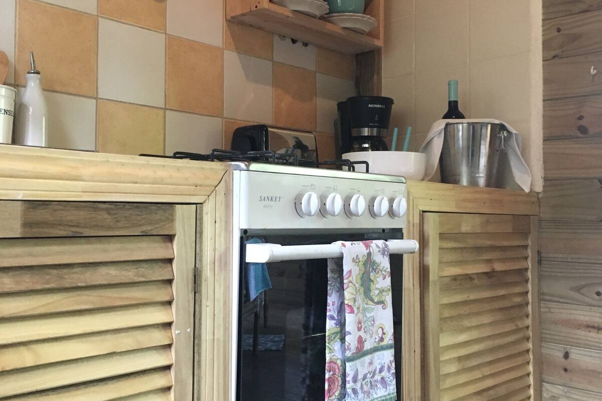 full-sized fridge, coffee/tea maker, eco-friendly cleaning products