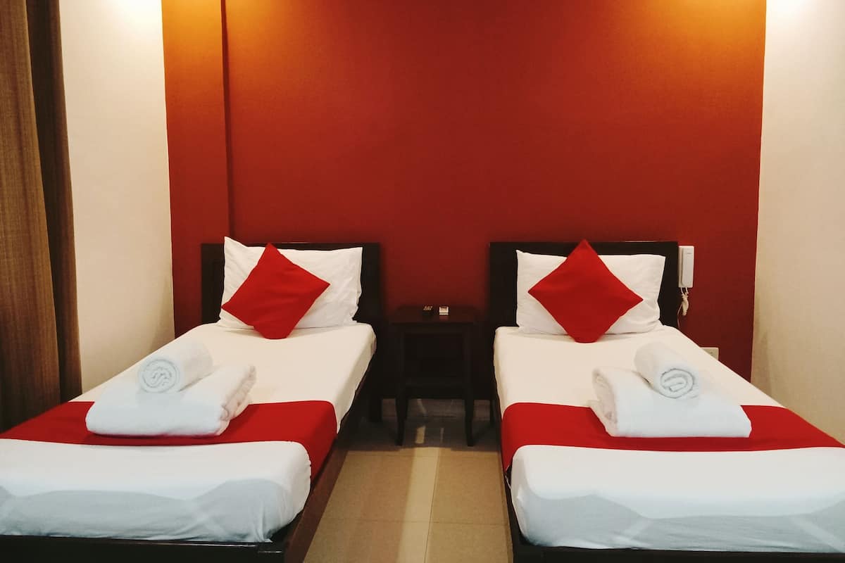 Desk, free WiFi, bed sheets