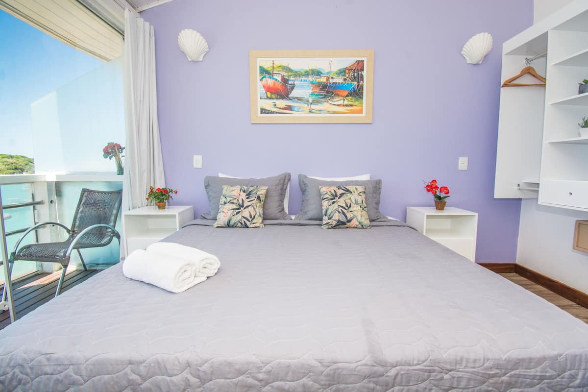 Suite Luxo com varanda Frente mar com casal | 1 habitación, cortinas blackout, wifi gratis y ropa de cama