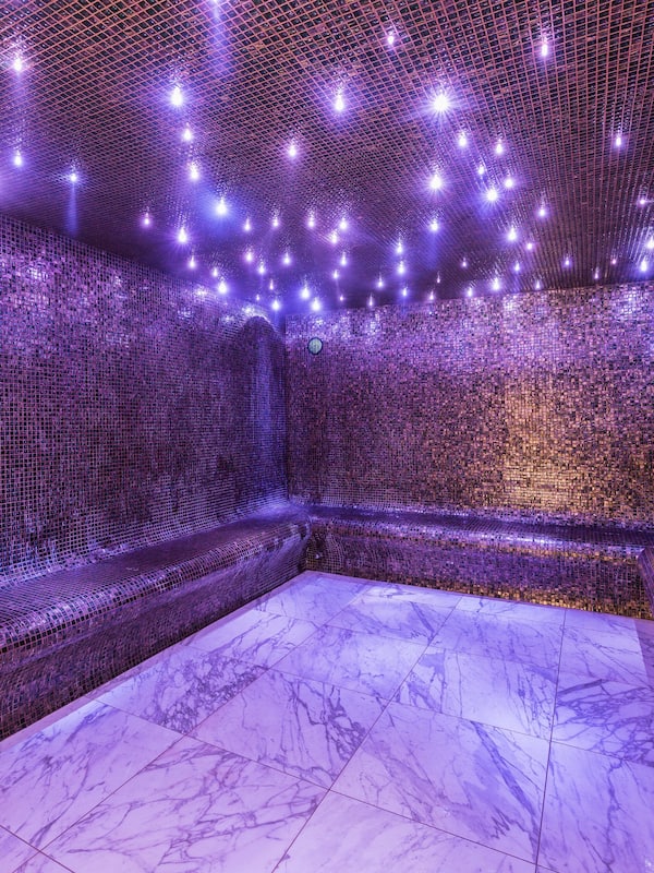 Steam room, Turkish bath, facials, manicures and pedicures