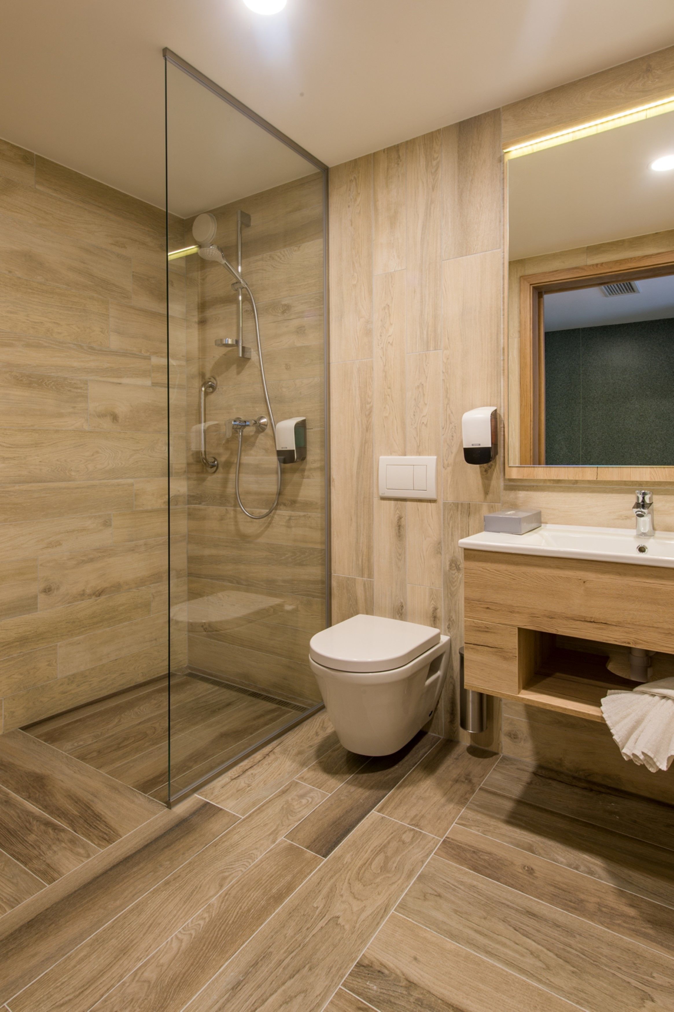 shower, free toiletries, hair dryer, bathrobes