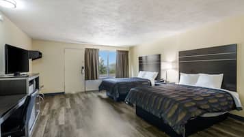 Desk, free WiFi, bed sheets
