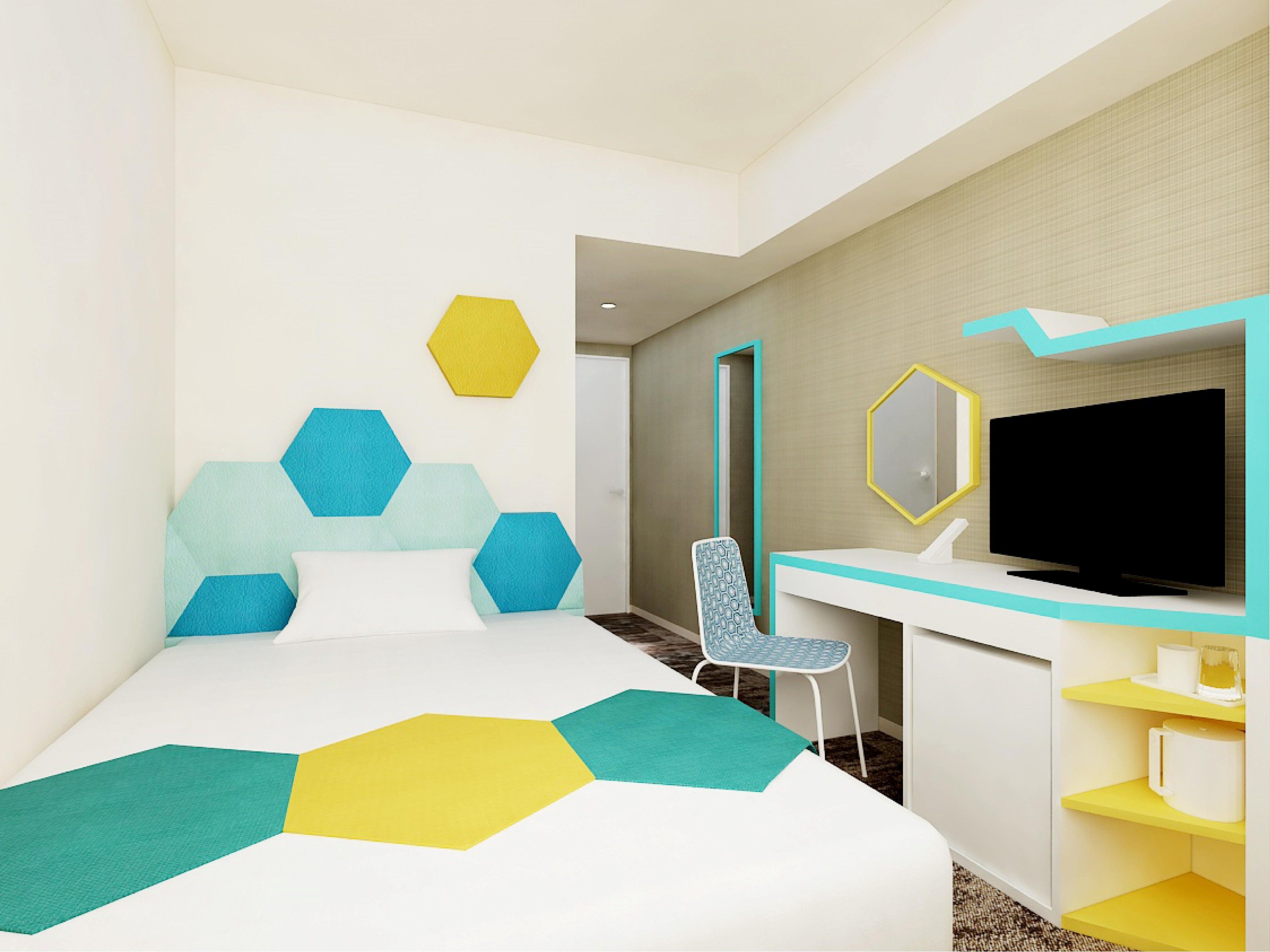 羽毛の掛け布団、デスク、遮光カーテン、防音設備