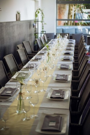 Dinner served, local and international cuisine