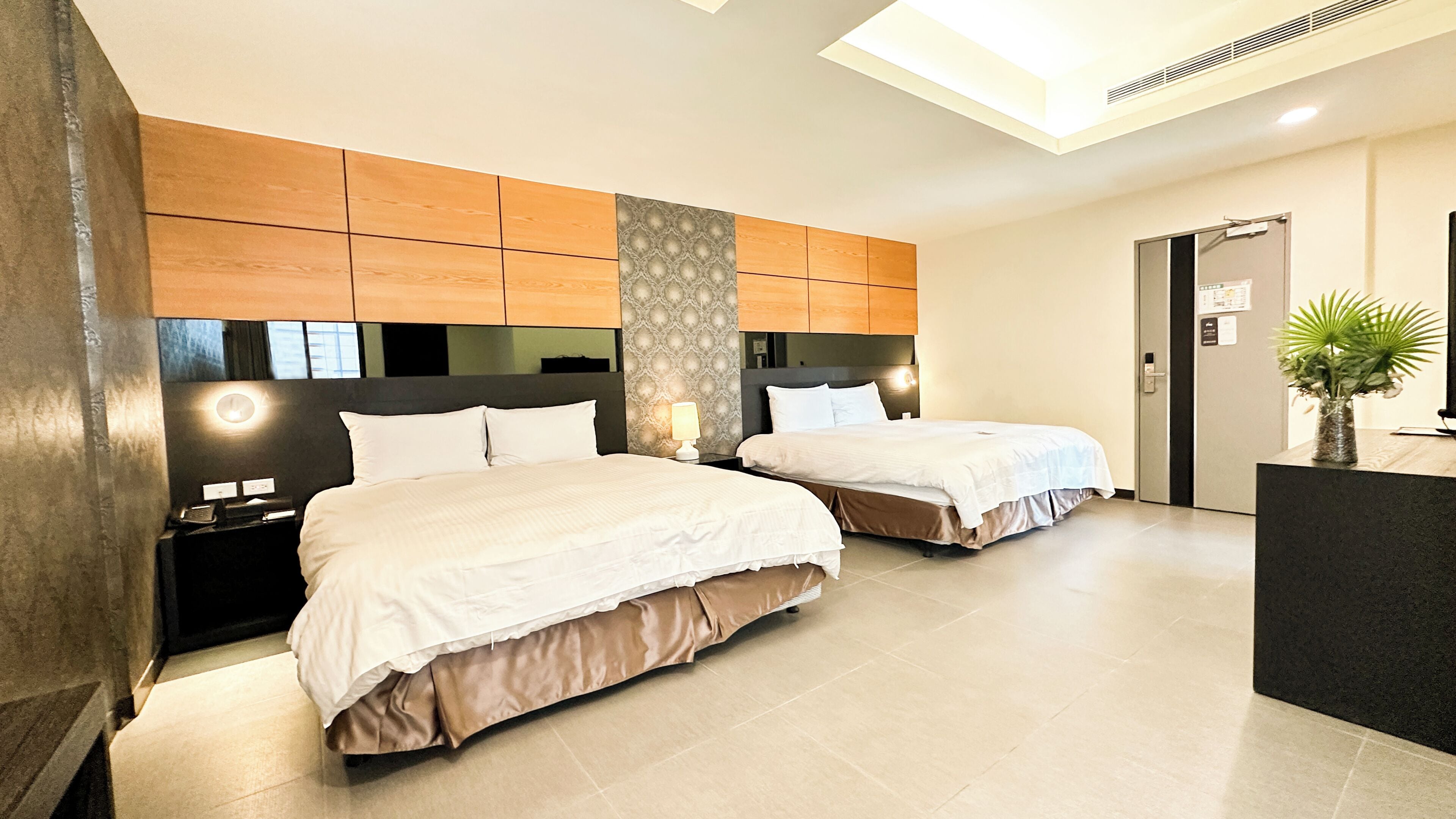 Family Quadruple Room, 2 Queen Beds | Down comforters, desk, blackout drapes, soundproofing