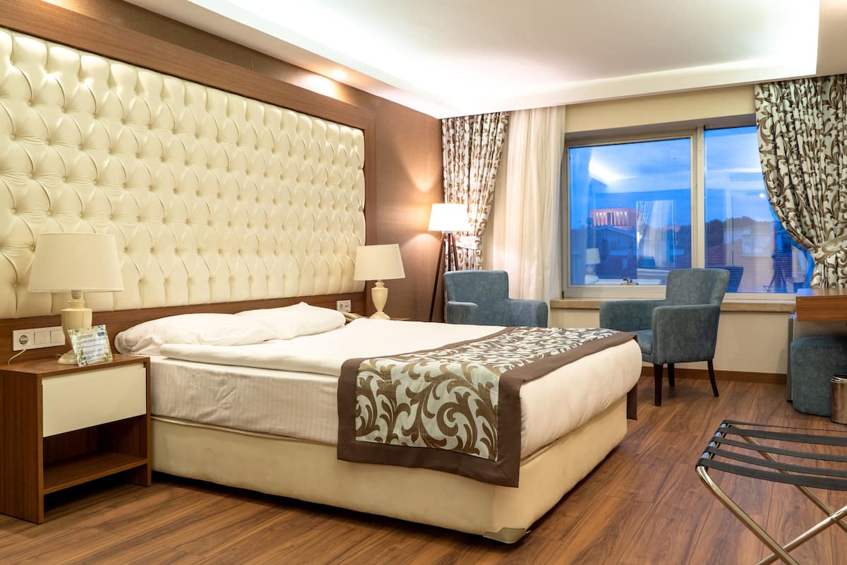 1 slaapkamer, luxe beddengoed, donzen dekbedden, een minibar
