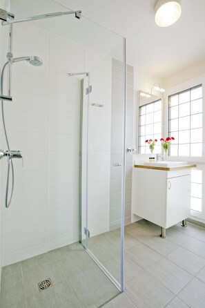 淋浴設備、免費盥洗用品、吹風機、毛巾