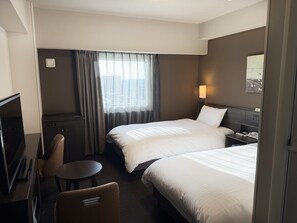 Desk, free WiFi, bed sheets