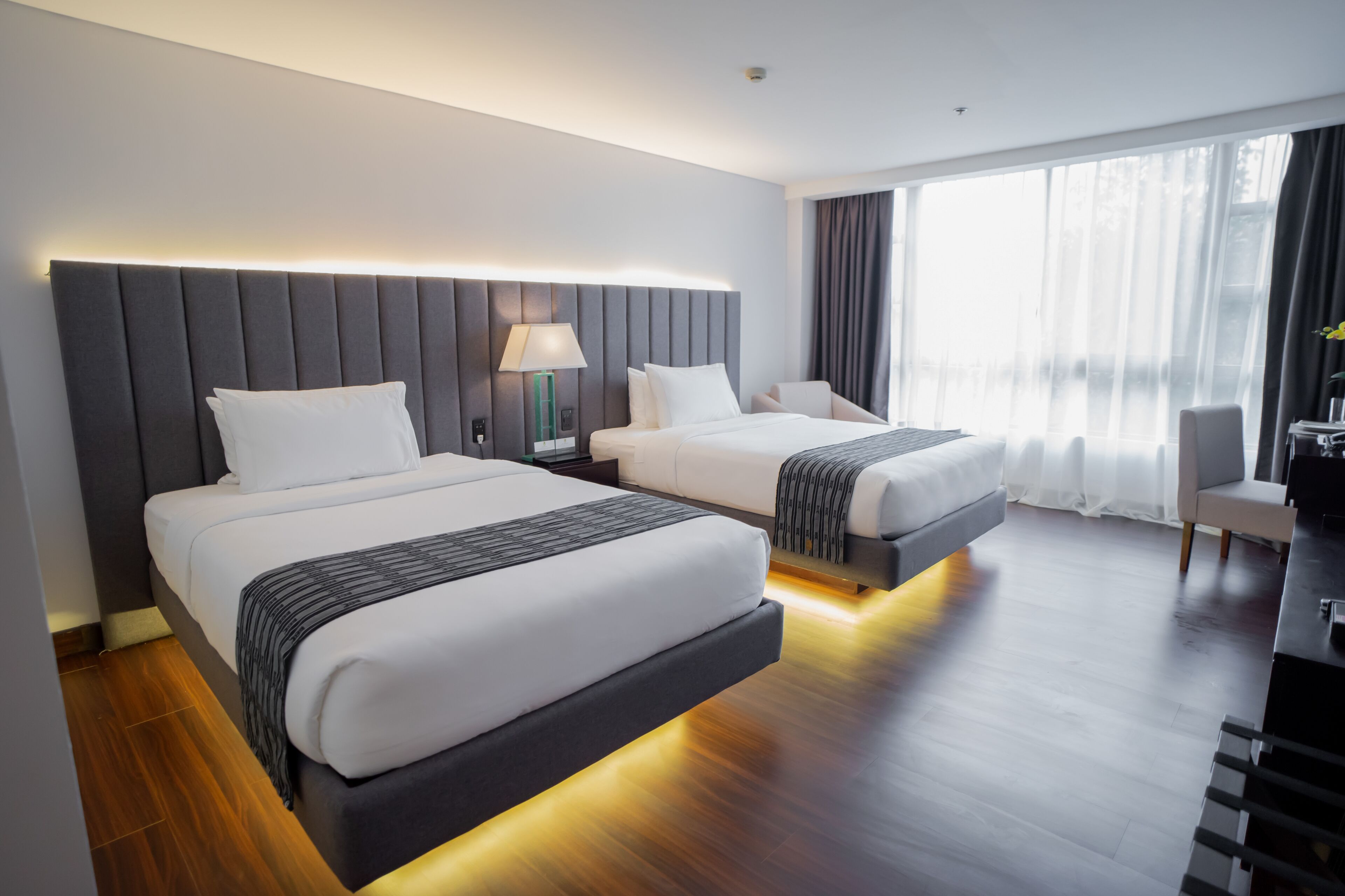 Minibar, desk, blackout drapes, iron/ironing board