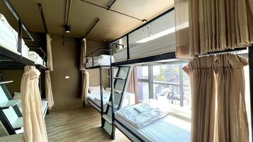 Desk, free WiFi, bed sheets