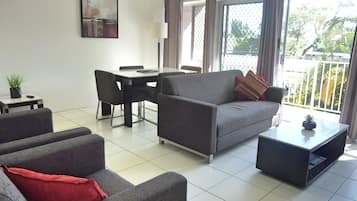 2 Bedroom Family Apartment | Living area | 0-inch TV with digital channels