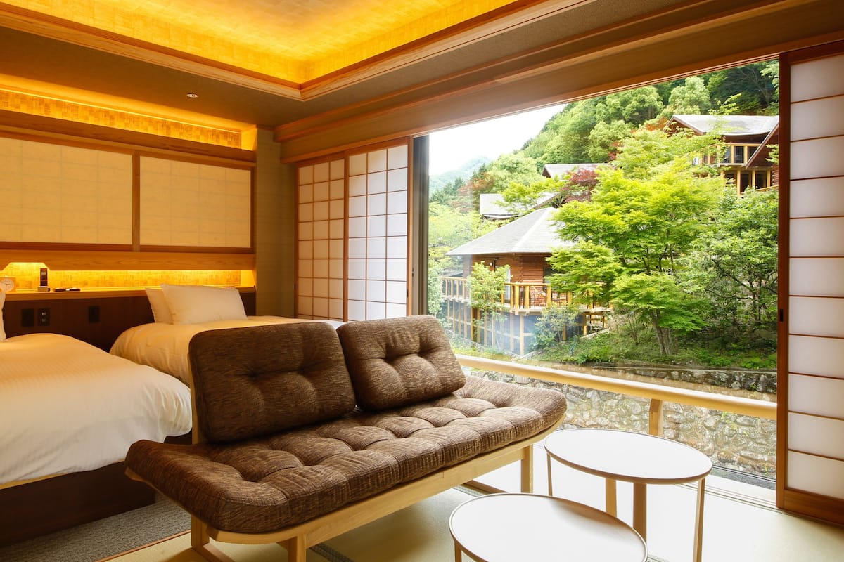 Chambre avec lits jumeaux (with Open-Air Onsen, Type B)