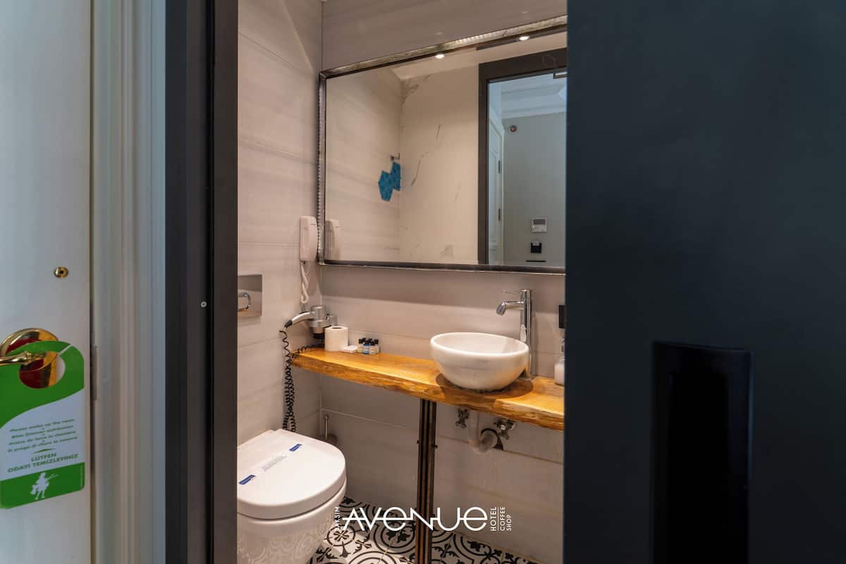 Habitación doble, 1 cama Queen size | Baño | Regadera, amenidades de baño gratuitas, secadora de cabello, pantuflas
