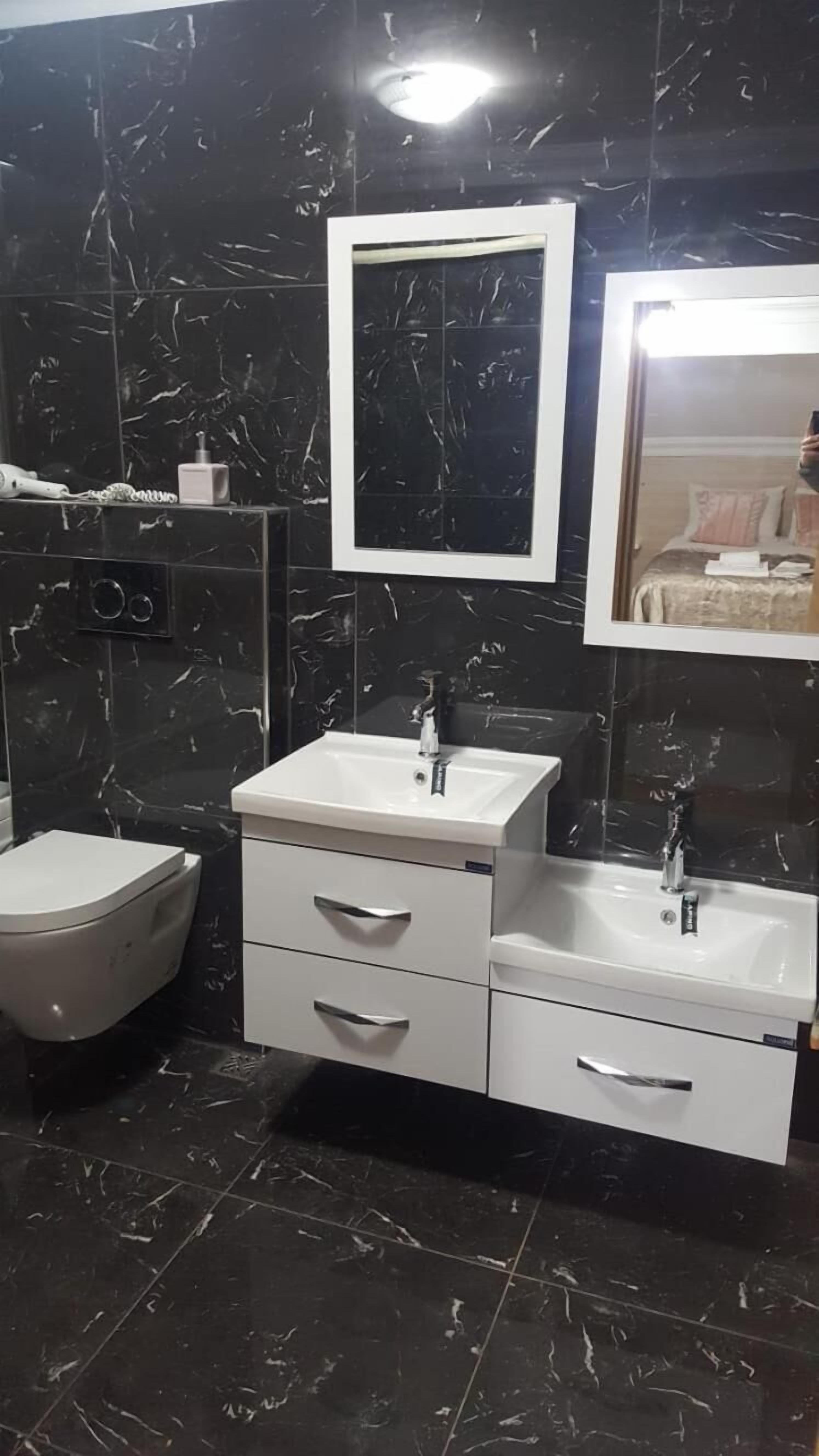 free toiletries, hair dryer, slippers, towels