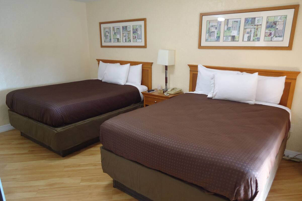 Standard Room, 2 Queen Beds, Non Smoking | Desk, free WiFi, bed sheets