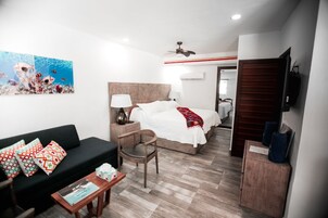 1 dormitorio, espacio para trabajar con un portátil, cortinas opacas