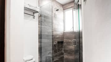 Shower, free toiletries, hair dryer, soap