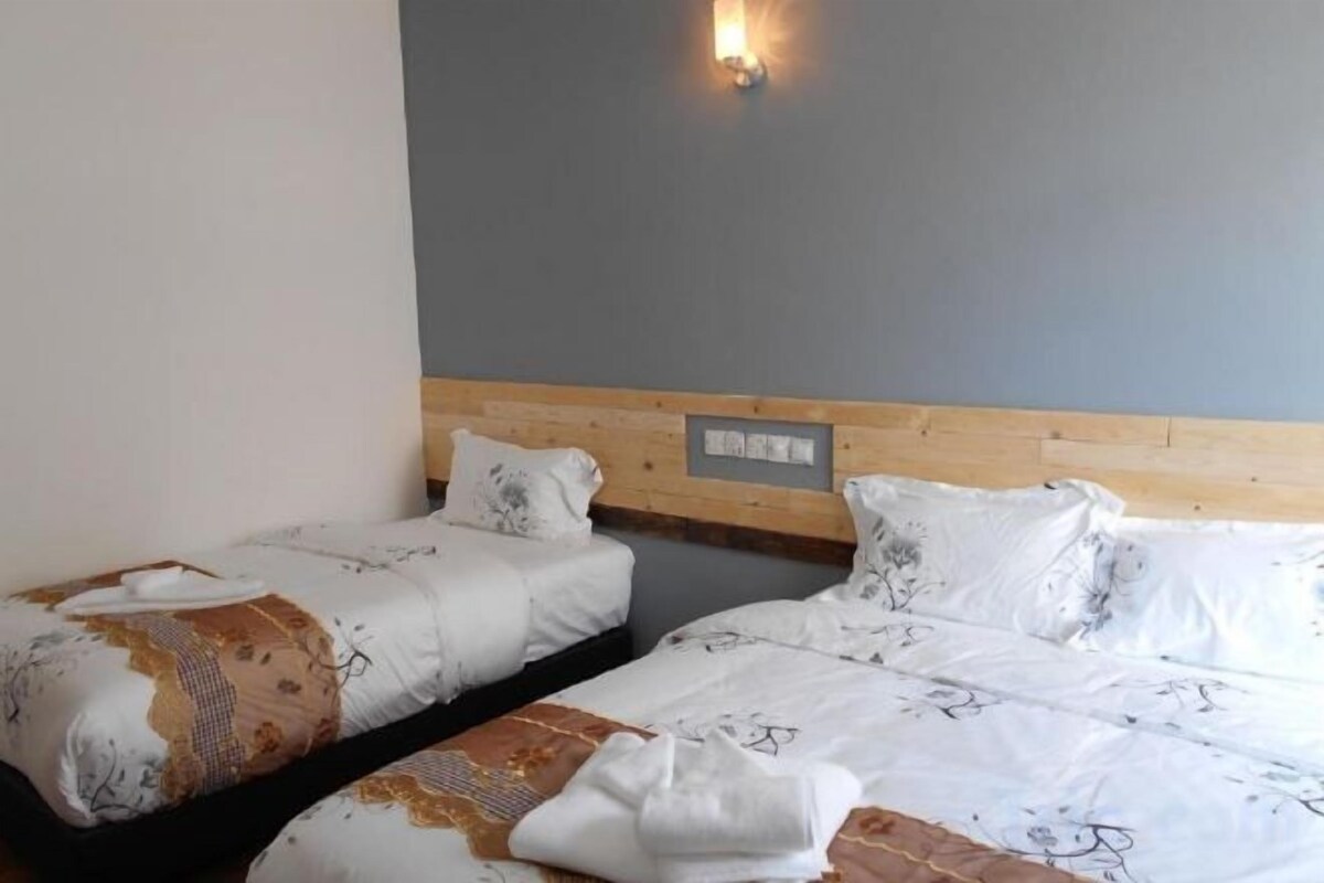 Desk, blackout drapes, WiFi (free), bed sheets