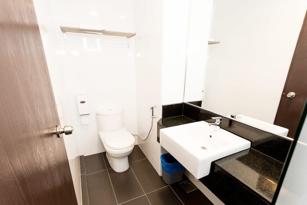 shower, free toiletries, hair dryer, bidet