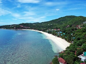 On the beach, beach towels