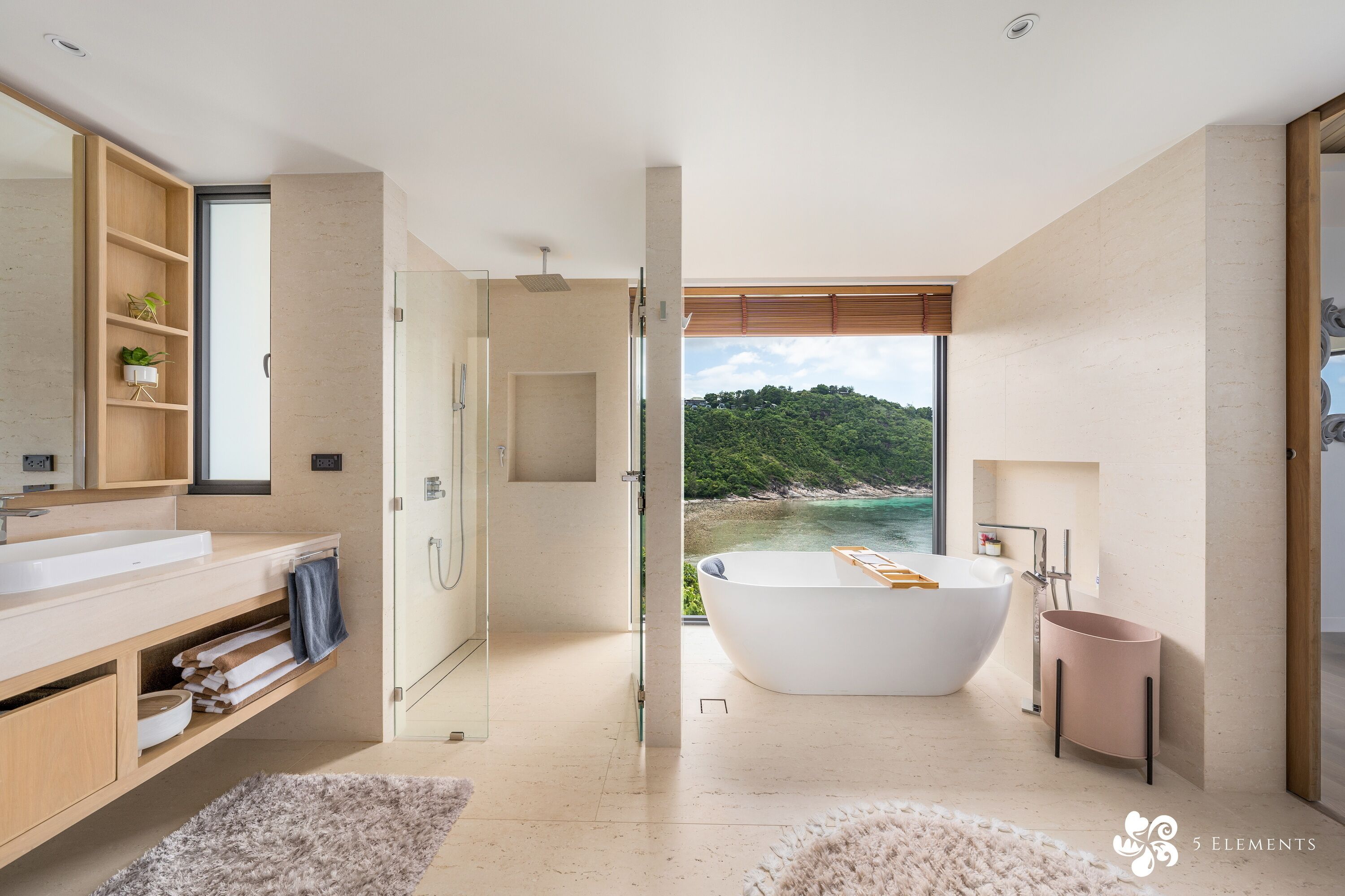 Villa (5 Elements) | Bathroom | Shower, rainfall showerhead, free toiletries, hair dryer