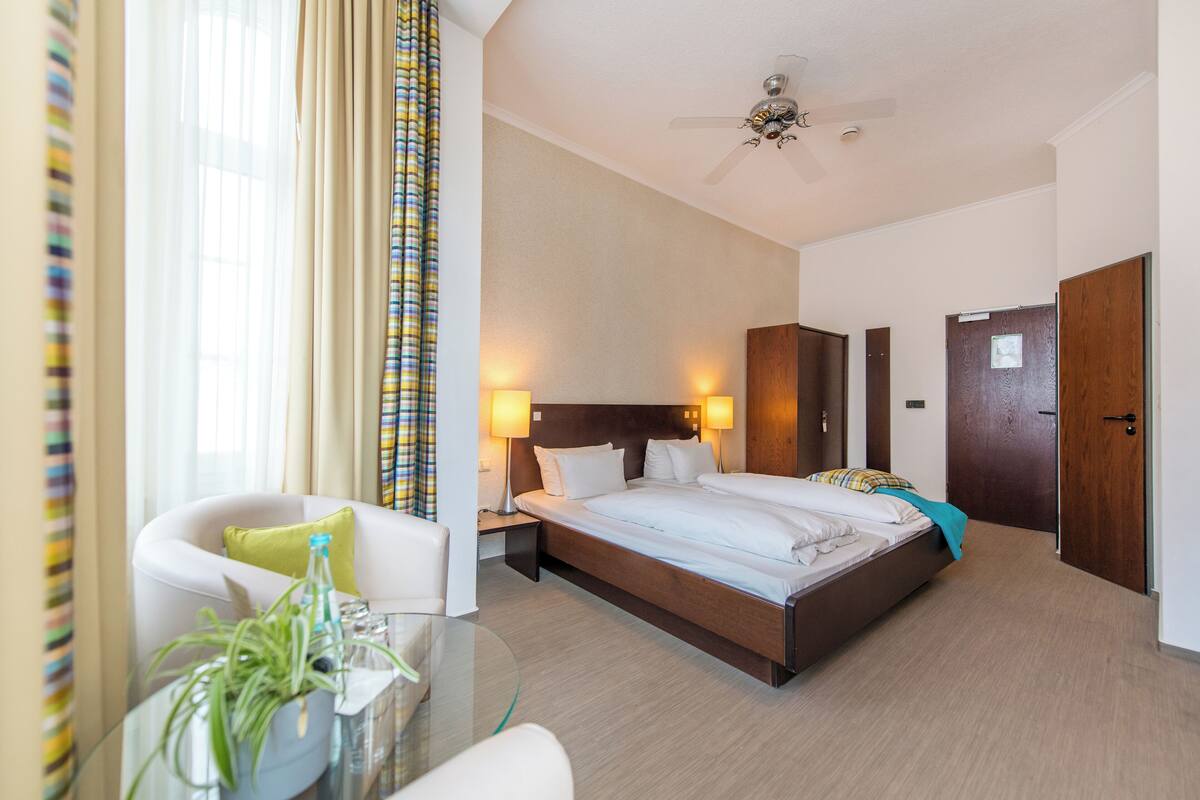 double room single use, 1 queen bed | 1 bedroom, in-room safe, desk, blackout curtains