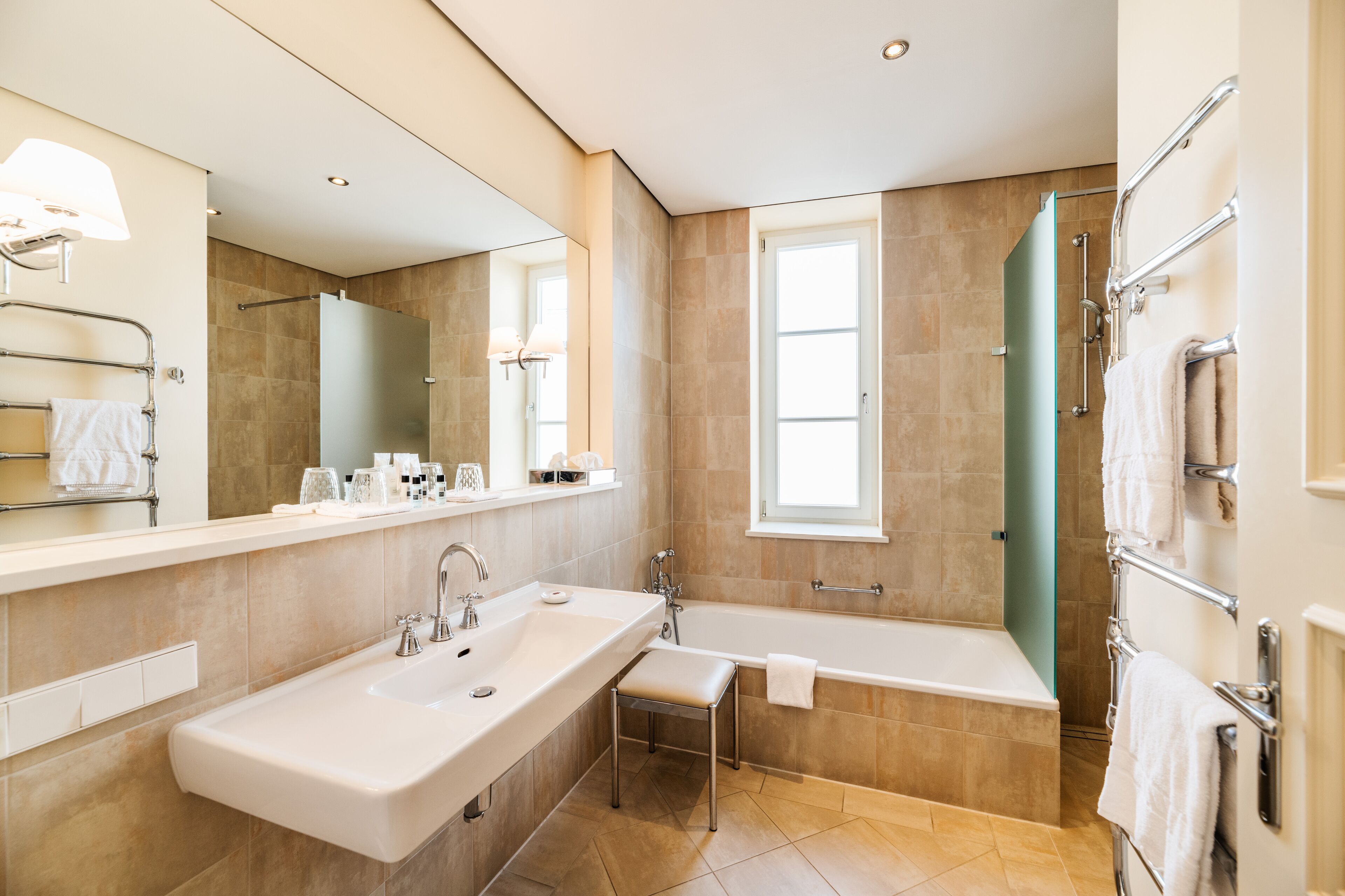 free toiletries, hair dryer, towels, soap