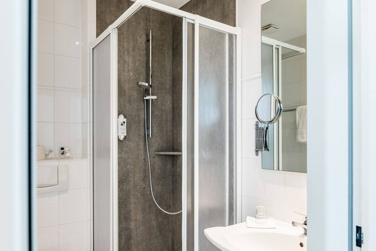 free toiletries, hair dryer, towels, soap