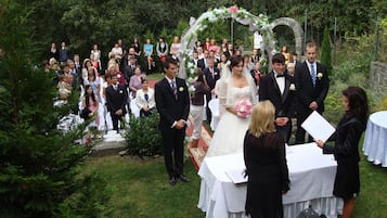 Outdoor wedding area