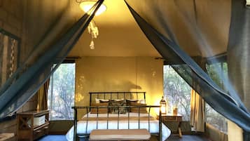 Luxury Tent, 1 Double Bed, Garden View, Garden Area | 1 bedroom, premium bedding, in-room safe, desk