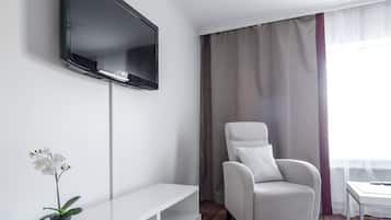 Blackout curtains, iron/ironing board, free WiFi, bed sheets