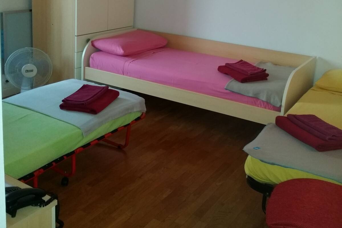 Desk, blackout curtains, free WiFi
